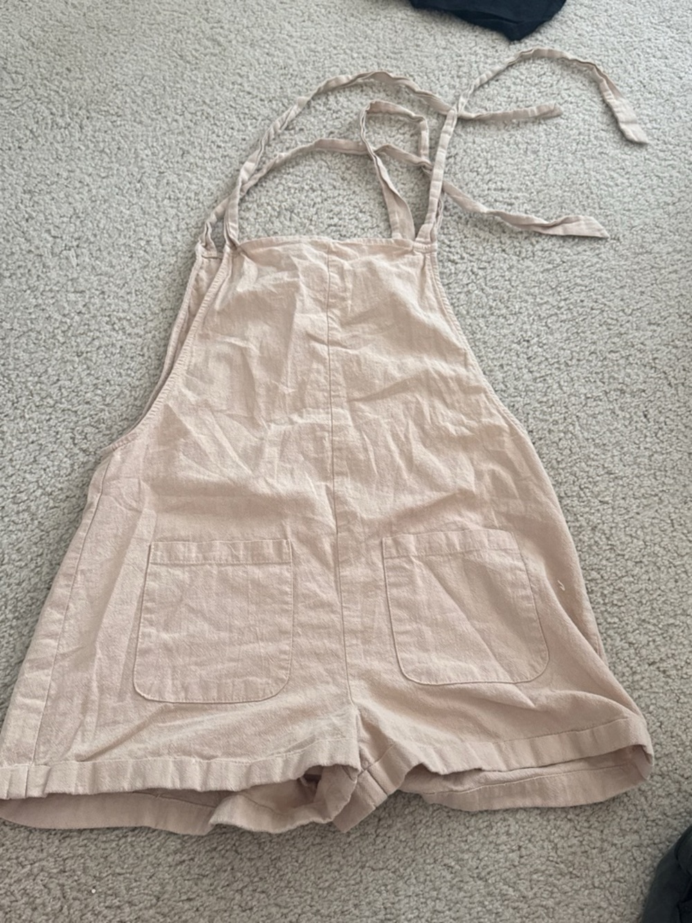 SHEIN Light Pink Short Overalls with Front Pockets